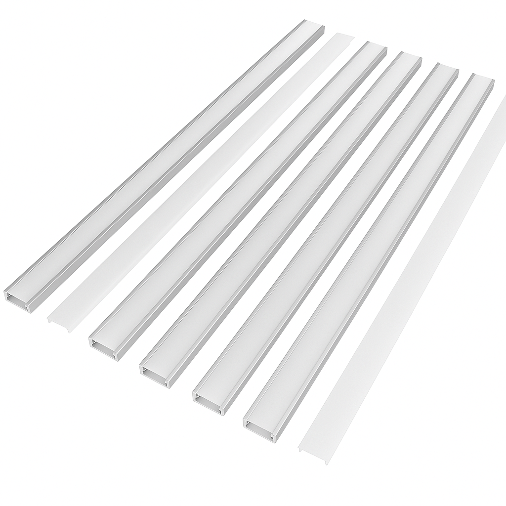 Perfil Aluminio 1Mt Tira Led Sobrepuesto Empotrable PA1ML