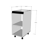 Módulo Gabinete Bajo  cocina 40 cm una puerta abatible, Textura perfil Gola Cierre Suave