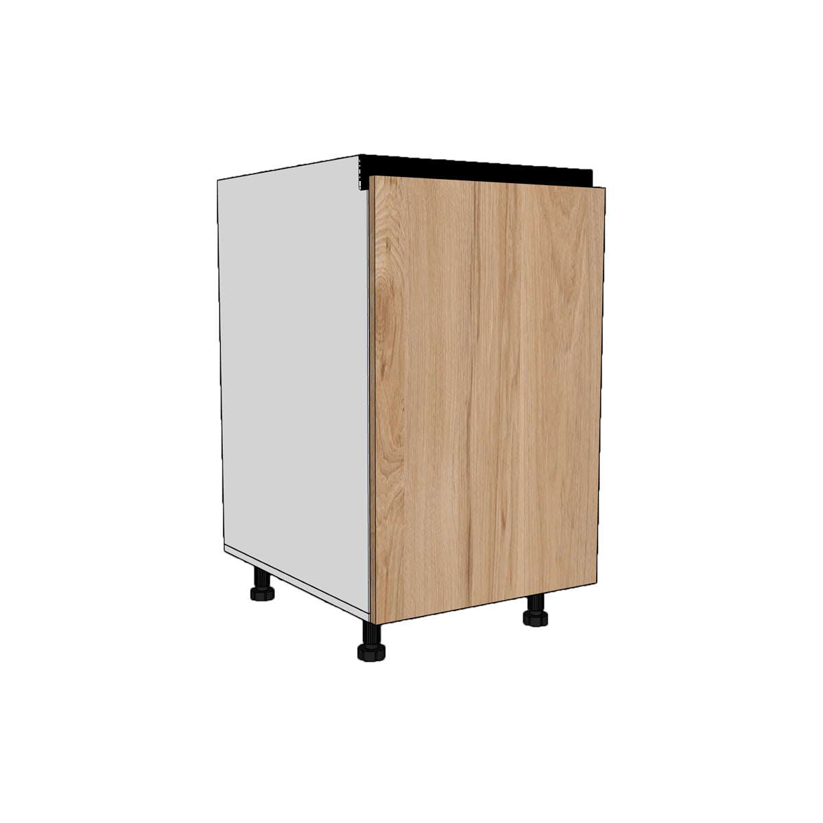 Módulo Gabinete Bajo  cocina 40 cm una puerta abatible, Textura perfil Gola Cierre Suave