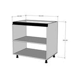 Módulo Gabinete bajo cocina 90 cm doble puerta abatible Alto Brillo perfil Gola Cierre Suave