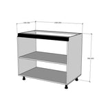 Módulo Gabinete bajo cocina 100 cm doble puerta abatible Alto Brillo perfil Gola Cierre Suave