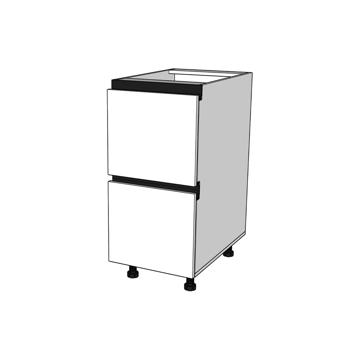 Módulo Gabinete bajo cocina 40 cm 2 Cajones Caceroleros Alto Brillo Gola Metal Box