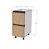 Módulo Gabinete bajo cocina 40 cm 2 Cajones Caceroleros Textura perfil Gola Metal Box
