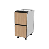 Módulo Gabinete bajo cocina 40 cm 2 Cajones Caceroleros Textura perfil Gola Metal Box