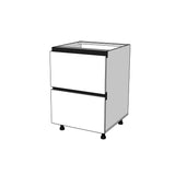 Módulo Gabinete bajo cocina 60 cm 2 Cajones Caceroleros Alto Brillo Gola Metal Box