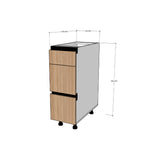 Módulo Gabinete bajo cocina 30 cm Cajón (1 chico + 2 grandes) Textura perfil Gola Metal Box