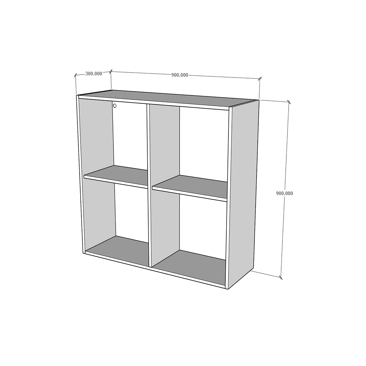 Módulo alacena intermedio cocina doble puerta abatible cierre suave 90x80cm doble entrepaño Textura