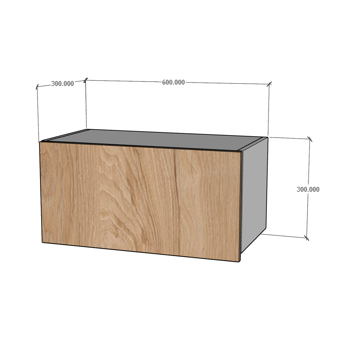 Módulo alacena intermedio cocina puerta levadiza con brazo 60 x 30 cm cierre suave Textura