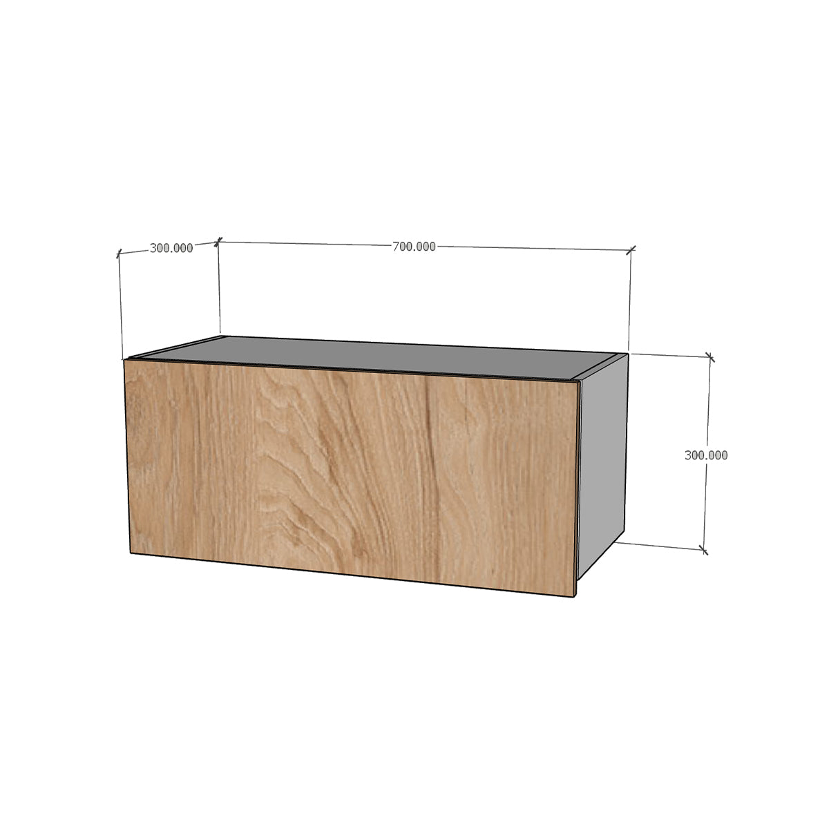Módulo alacena intermedio cocina puerta levadiza con brazo 70 x 30 cm cierre suave Textura