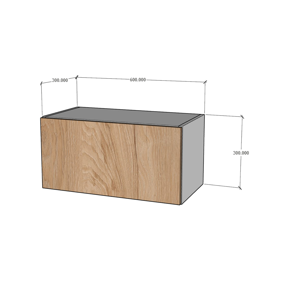 Módulo alacena superior cocina puerta levadiza con brazo 60 x 30 cm con K-Push Textura