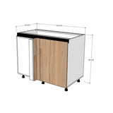 Módulo Gabinete bajo cocina esquinero una puerta abatible Textura perfil Gola Cierre Suave