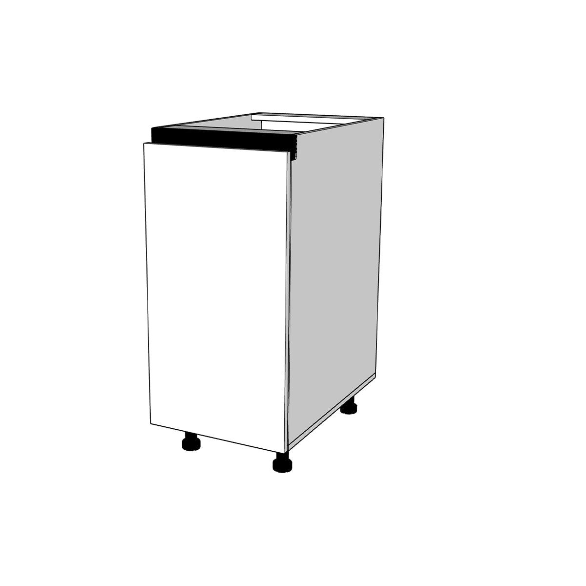 Módulo Gabinete bajo cocina 40 cm Para Bote Basura Extraíble Alto Brillo Gola (No incluye Herraje)
