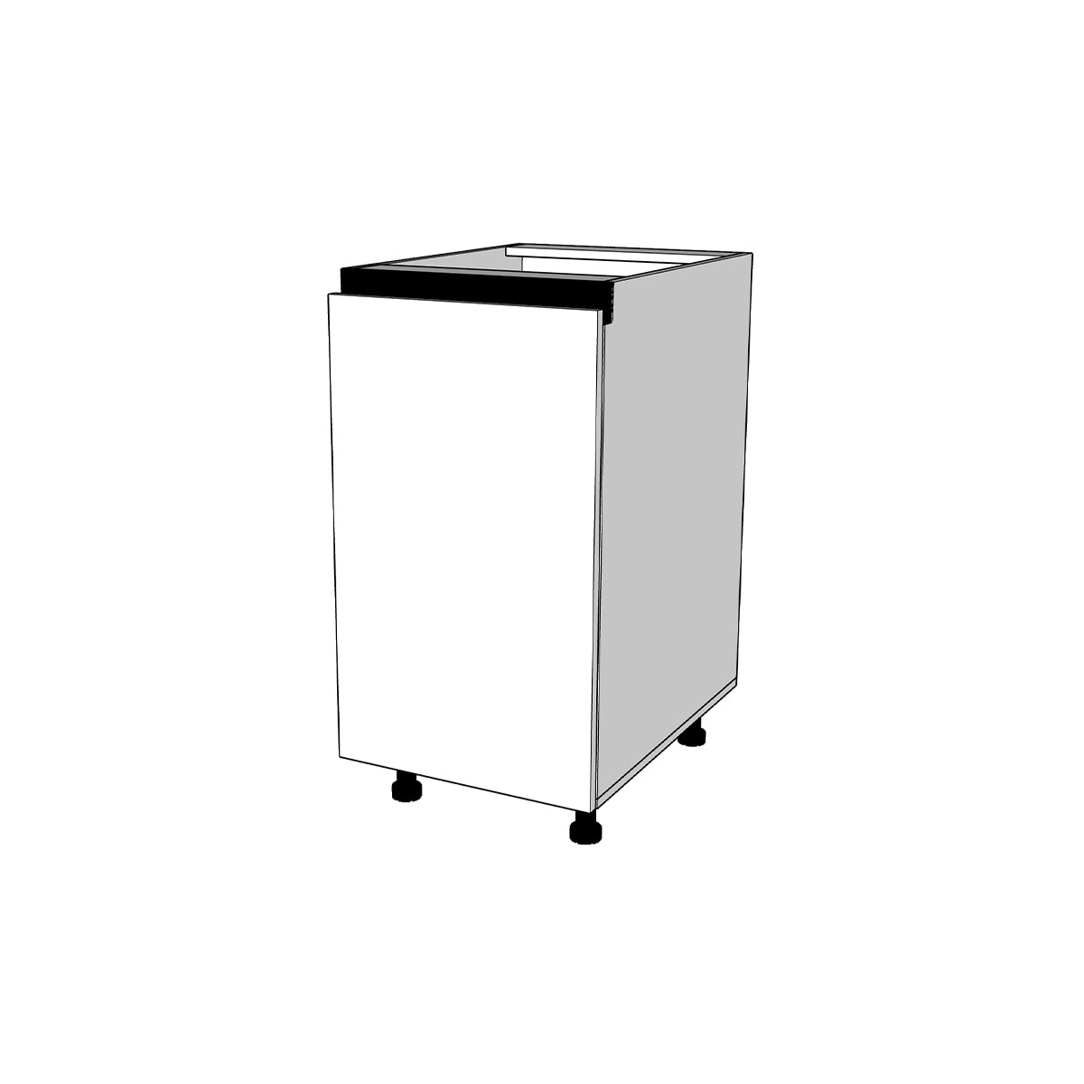 Módulo Gabinete bajo cocina 45 cm Para Bote Basura Extraíble Alto Brillo Gola (No incluye Herraje)