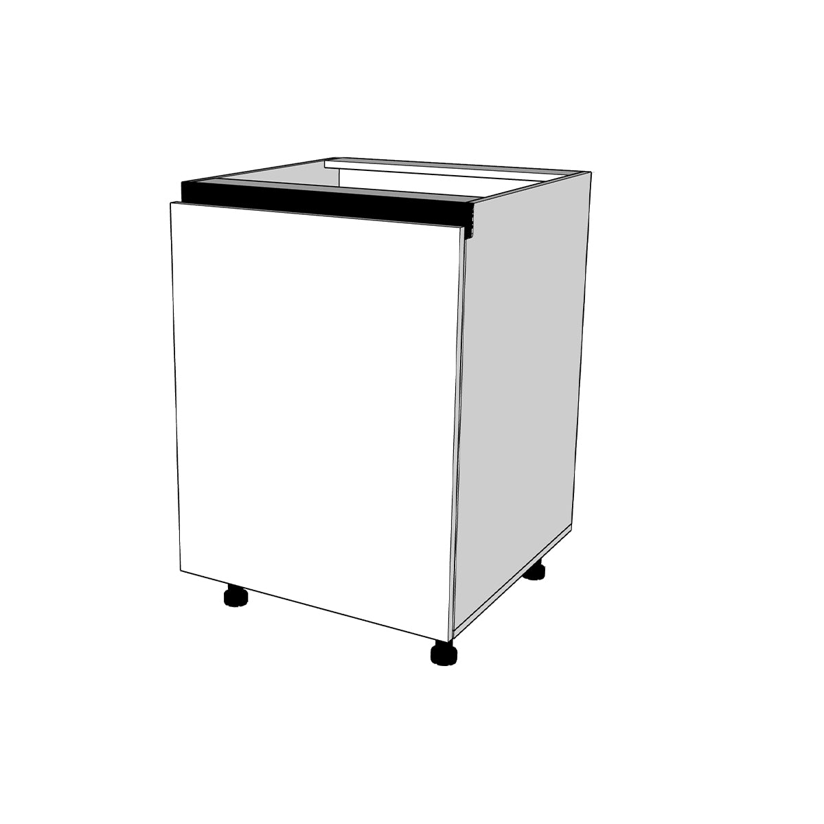 Módulo Gabinete bajo cocina 60 cm Para Bote Basura Extraíble Alto Brillo Gola (No incluye Herraje)
